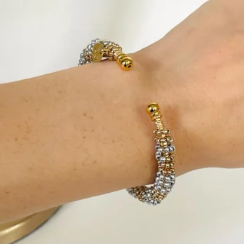 Daniela – Core Collection Two-Tone Beaded Bangle